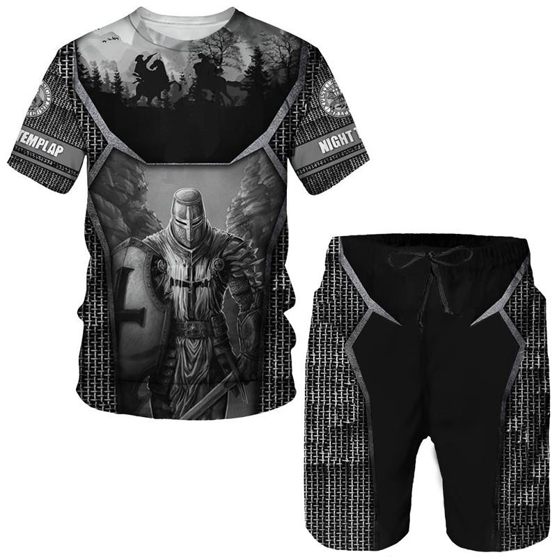 Templer Ritter T-shirt Jungen Mädchen Neuartige 3D Druck Design Mode T Shirts Mode Männer Frauen Kleidung Top Tees Kinder kurzarm 5XL von Joom DACH