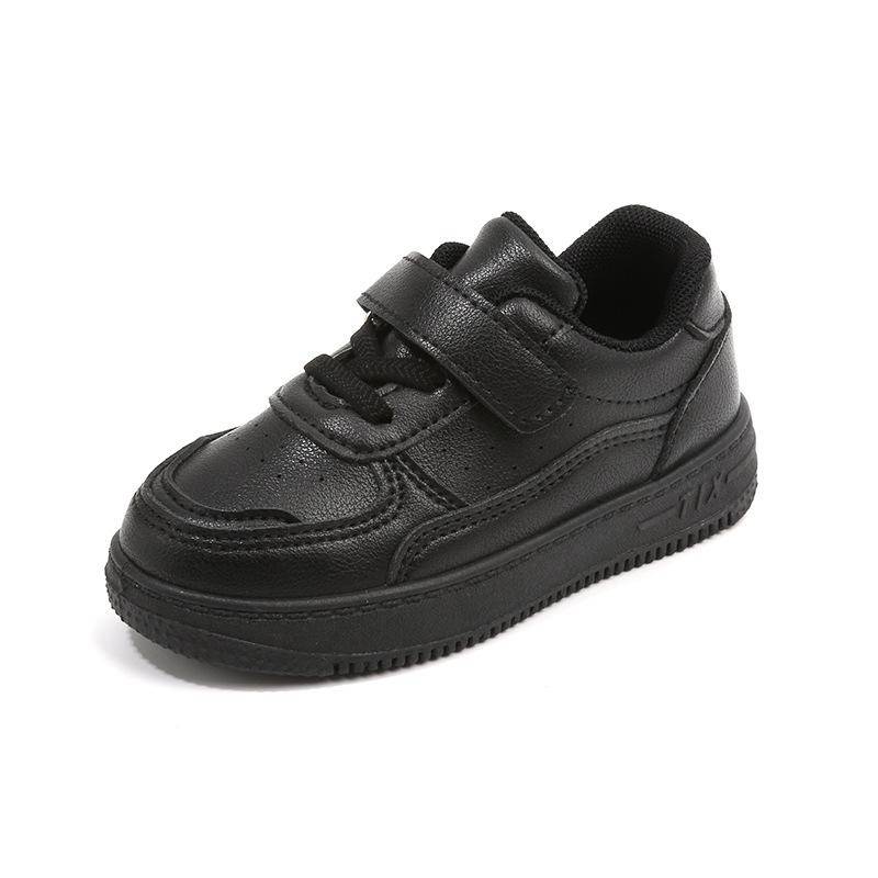 Tenis Sneakers Kinder Frühling/Herbst Neue Jungen Mädchen Sportschuhe Casual Board Schuhe Leder Weiche Sohlen Kinder Kleine Weiße Schuhe 37 schwarz von Joom DACH