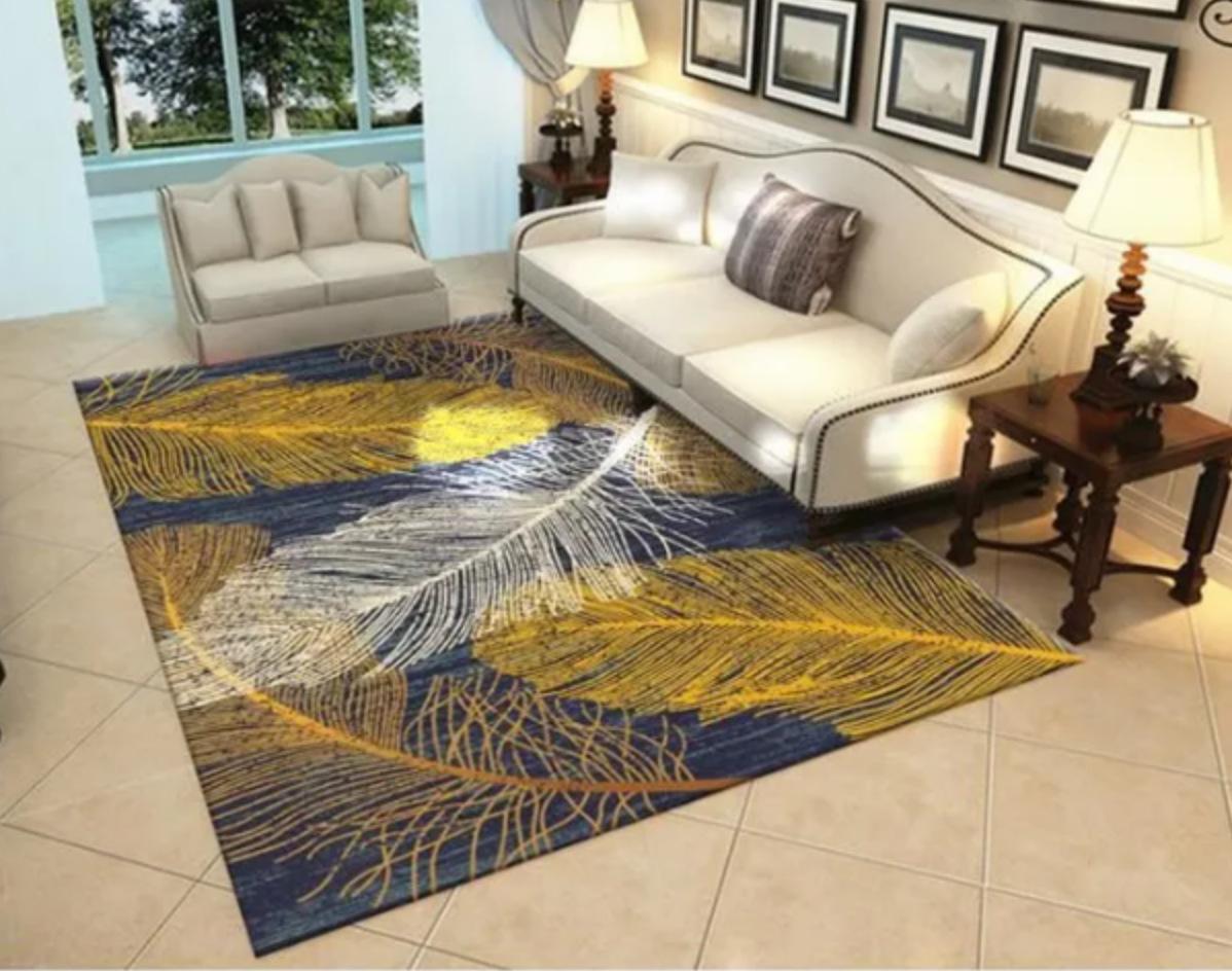 Teppich für Wohnzimmer, weich, für Sofa, Heimdekoration, Schlafzimmer, Lounge-Teppich, anpassbar, moderne Bodenmatte, großer Fußmatte 160*230cm von Joom DACH