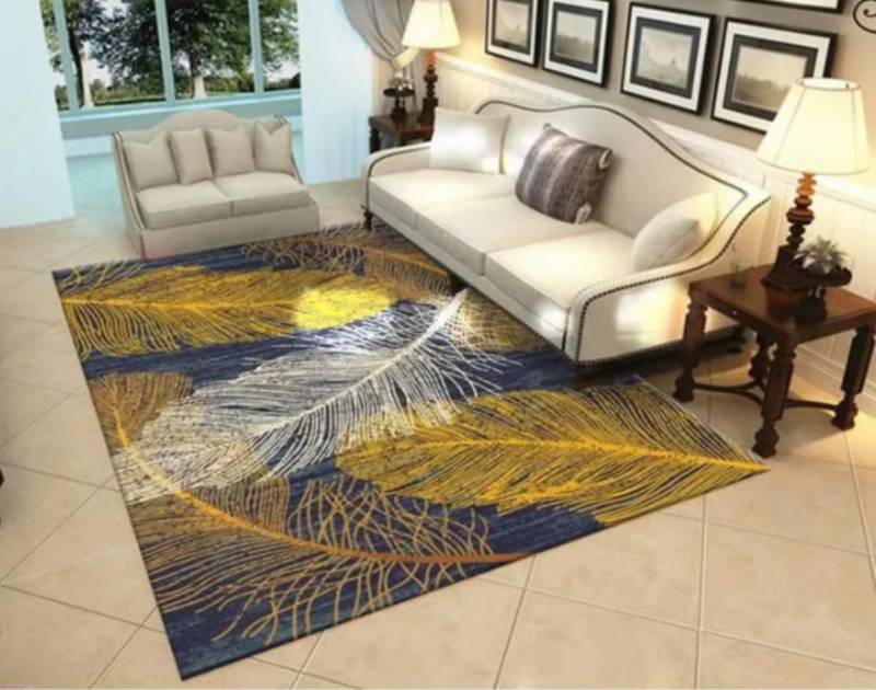 Teppich für Wohnzimmer, weich, für Sofa, Heimdekoration, Schlafzimmer, Lounge-Teppich, anpassbar, moderne Bodenmatte, großer Fußmatte 160*230cm von Joom DACH