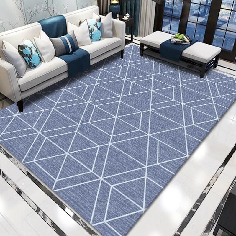 Teppich für Wohnzimmer, weich, für Sofa, Heimdekoration, Schlafzimmer, Lounge-Teppich, anpassbar, moderne Bodenmatte, großer Fußmatte 200*300cm von Joom DACH