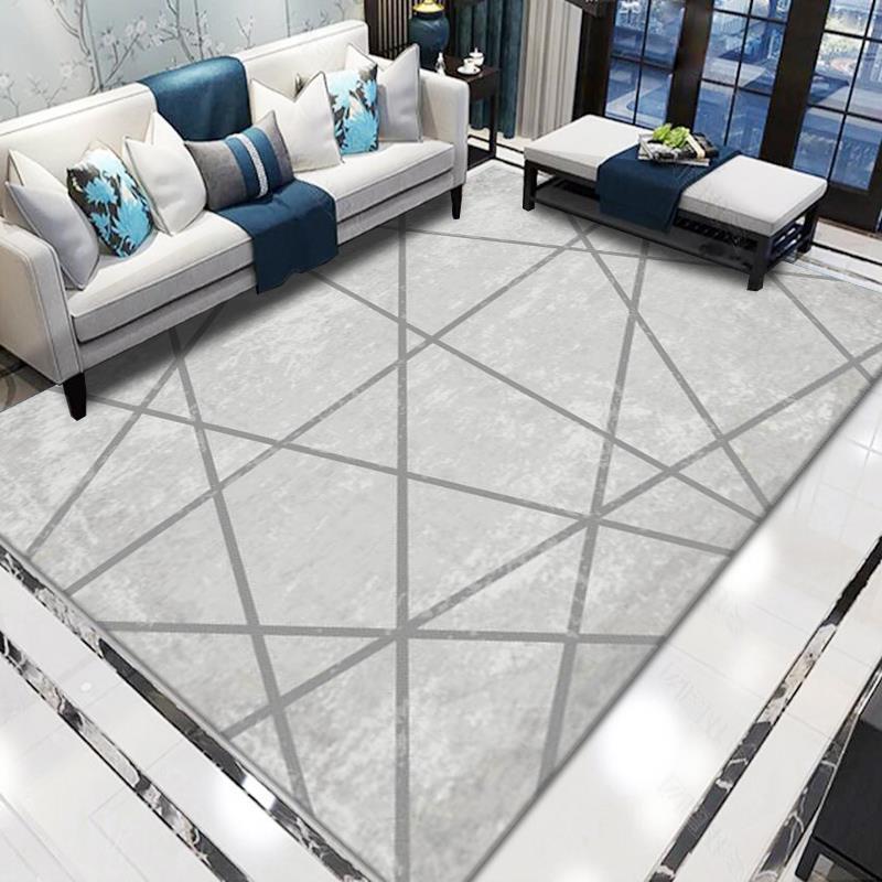 Teppich für Wohnzimmer, weich, für Sofa, Heimdekoration, Schlafzimmer, Lounge-Teppich, anpassbar, moderne Bodenmatte, großer Fußmatte 200*300cm von Joom DACH