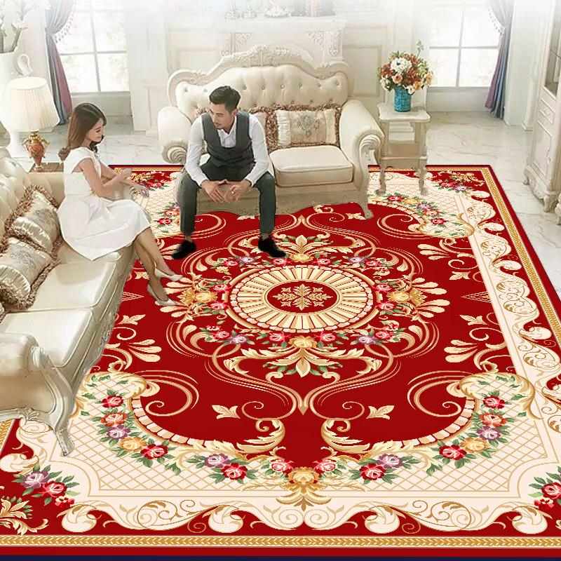 Teppich im europäischen Stil, für Wohnzimmer, Couchtisch, Schlafzimmer, Zimmer, voller Teppich, Tür, Trittmatte, Badezimmer, rutschfeste Matte 200*300cm von Joom DACH