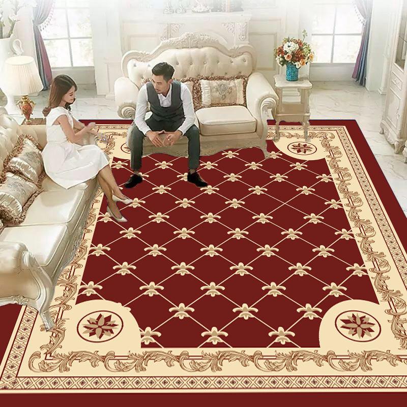 Teppich im europäischen Stil, für Wohnzimmer, Couchtisch, Schlafzimmer, Zimmer, voller Teppich, Tür, Trittmatte, Badezimmer, rutschfeste Matte 50*80cm von Joom DACH