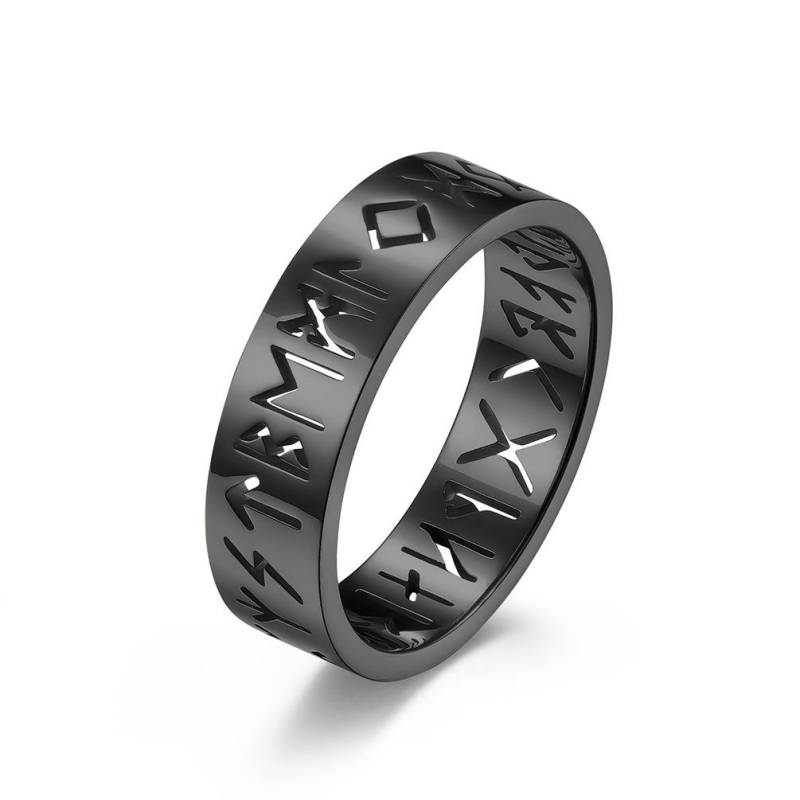 Text Hohler Ring aus Titanstahl für Herren, Heiratsantrag, einfacher Ring, Handschmuck, Geschenk 11# schwarz von Joom DACH
