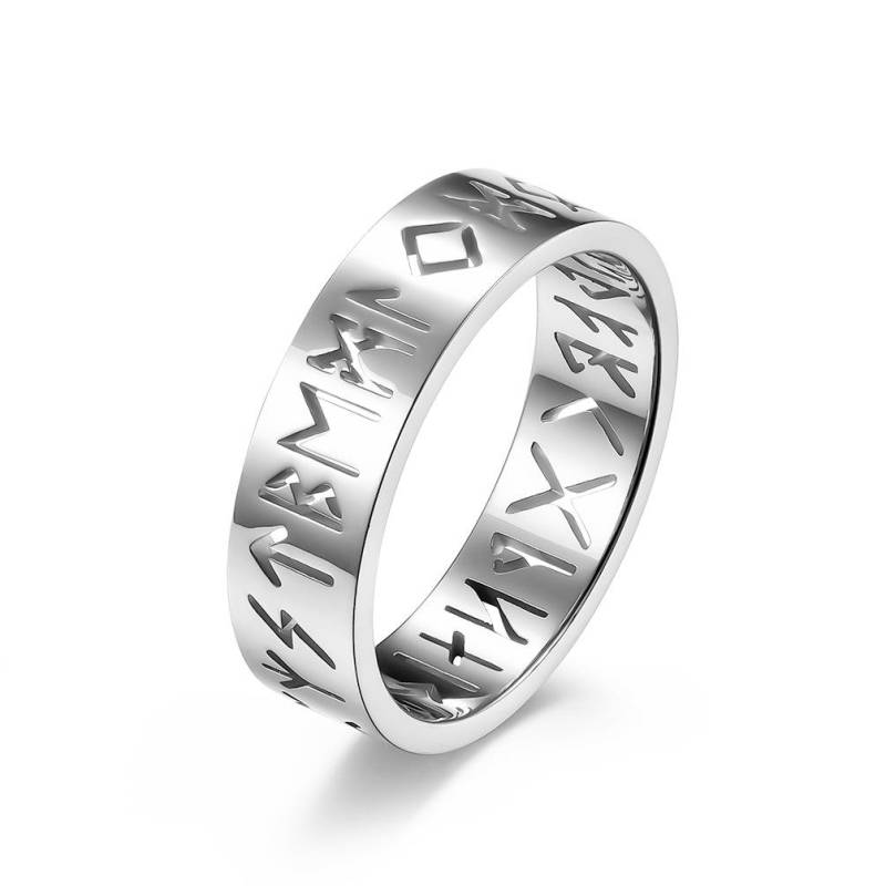 Text Hohler Ring aus Titanstahl für Herren, Heiratsantrag, einfacher Ring, Handschmuck, Geschenk 9# silber von Joom DACH