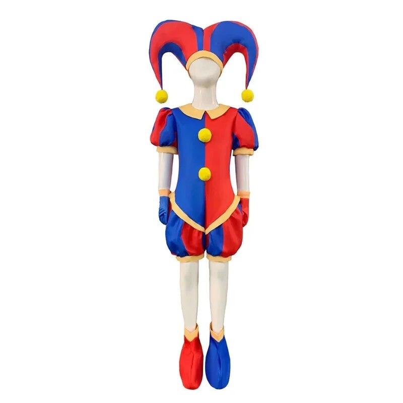The Amazing Digital Circus Pomni Cosplay Kostüm Uniform Overall Hut Body Human für Erwachsene Kinder Kostüm Cartoon Cos L von Joom DACH