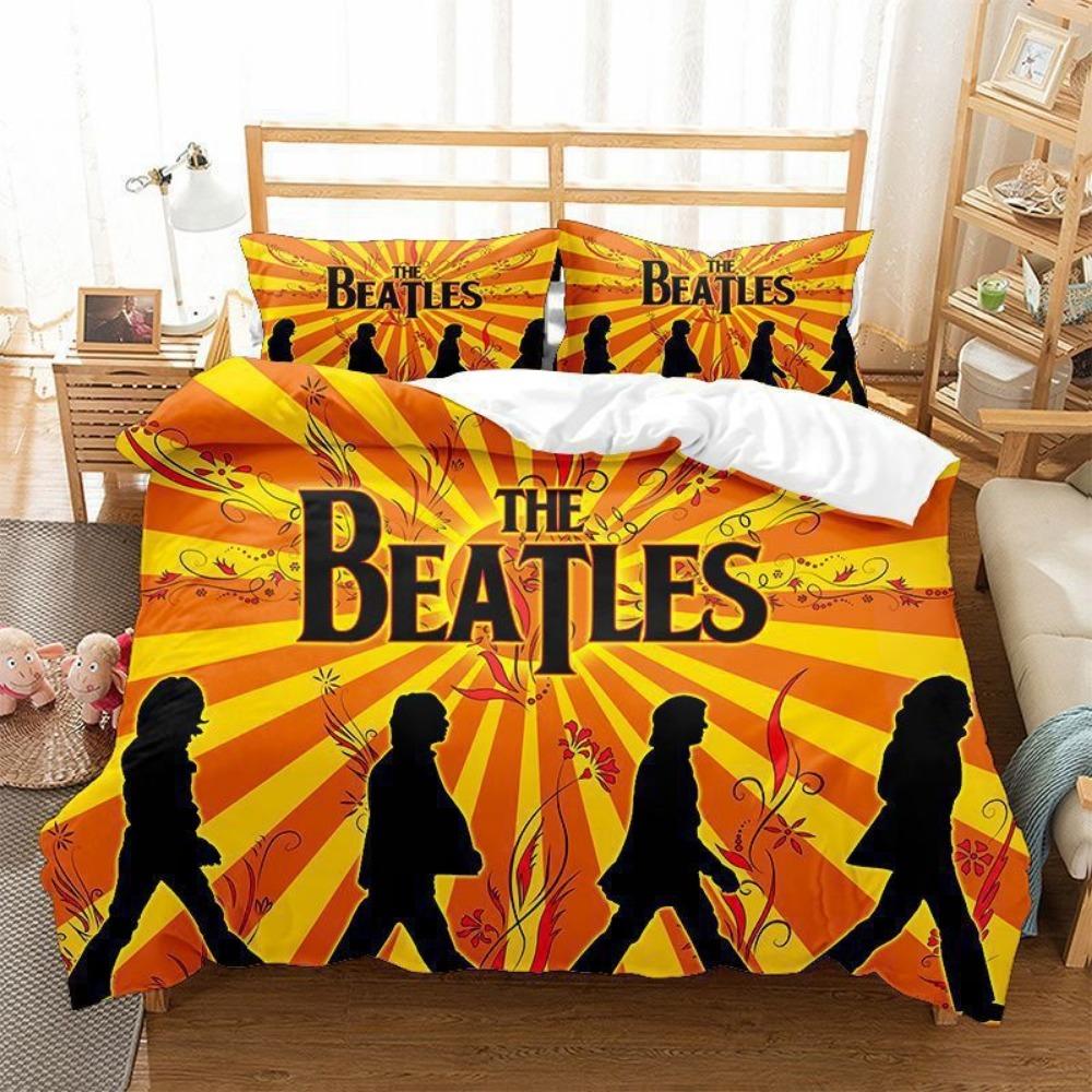 The Beatles Motiv, Mikrofaser Bettwäsche-Sets, Kinderbettwäsche mit Reißverschluss Raumdeko Bettbezug für Teenager Erwachsene 3-teilig 90x200cm von Joom DACH