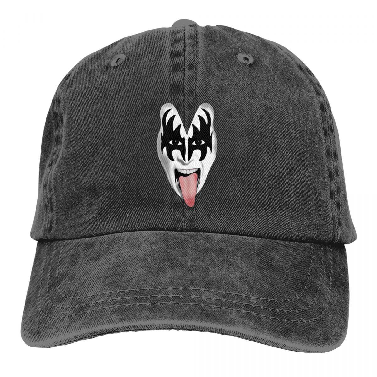 The Demon Kiss Band Gene Simmons Accessoires Unisex Damen Baseball Cap Distressed Washed Hats Cap Klassische verstellbare Snapback Cap One Size von Joom DACH