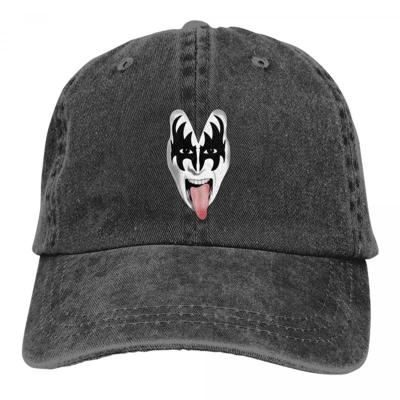 The Demon Kiss Band Gene Simmons Accessoires Unisex Damen Baseball Cap Distressed Washed Hats Cap Klassische verstellbare Snapback Cap One Size von Joom DACH