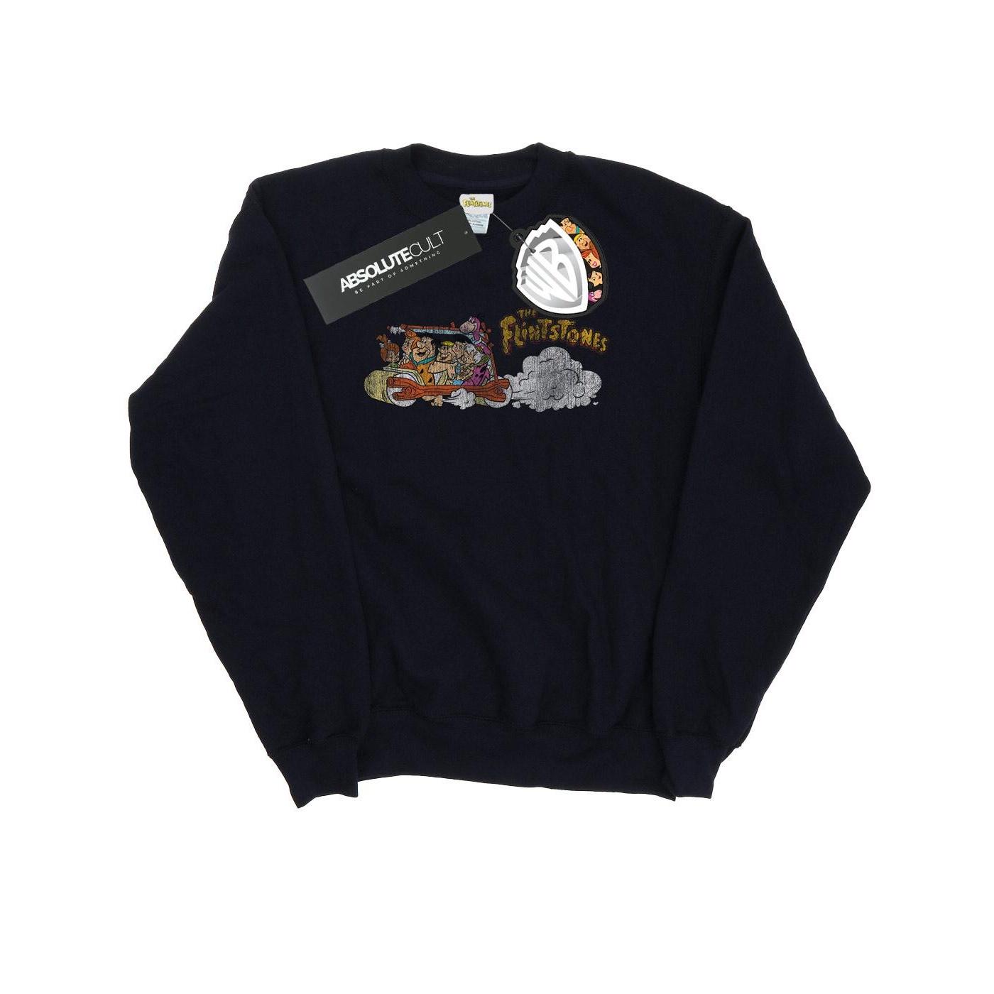 The Flintstones Damen/Damen Family Car Distressed Sweatshirt XL schwarz von Joom DACH