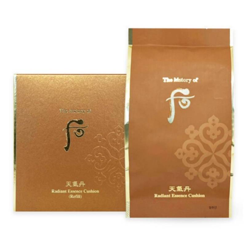 The History of Whoo Cheongidan Radiant Essence Cushion 15g + Nachfüllpackung 15g Koreanische Kräuter Aufhellende Anti-Aging Kissen-Foundation K-Beauty (Farbton 21/23) Refill 15g Shade 23 von Joom DACH