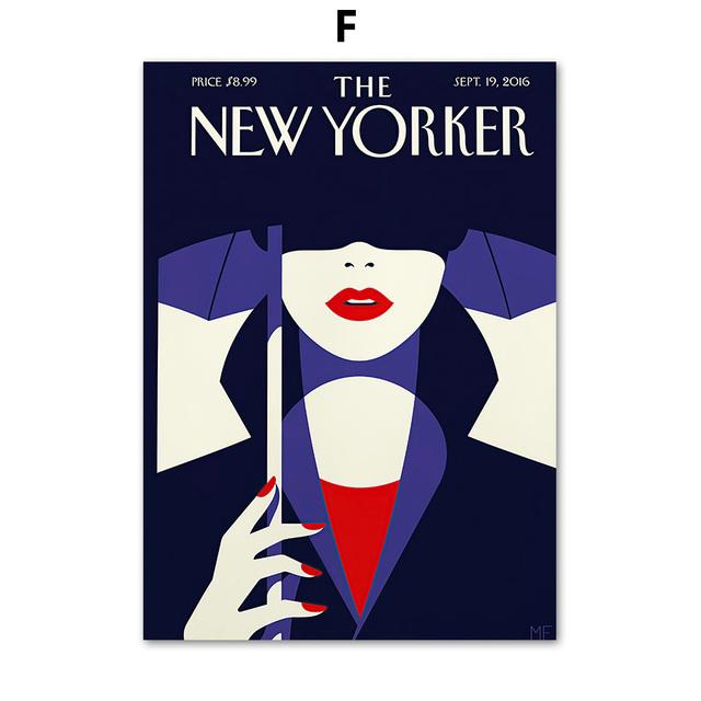 The New Yorker Poster und Drucke, Rero-Wandkunst, Leinwandgemälde, Wandbilder für Wohnzimmer, Dekoration, Heimdekoration, ohne Rahmen 50*70cm von Joom DACH