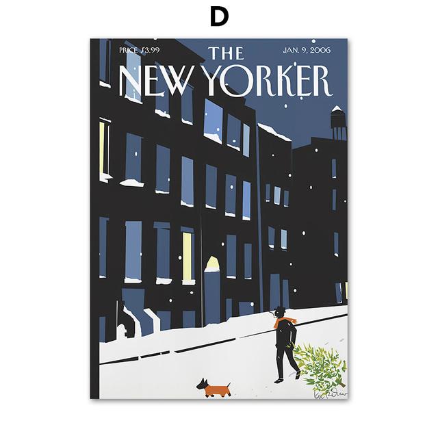 The New Yorker Poster und Drucke, Rero-Wandkunst, Leinwandgemälde, Wandbilder für Wohnzimmer, Dekoration, Heimdekoration, ohne Rahmen 50*70cm von Joom DACH
