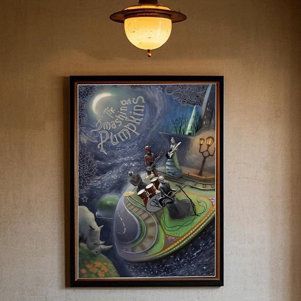 The Smashing Pumpkins Band Poster HD Kunst selbstklebend wasserfest Zuhause Wohnzimmer Schlafzimmer Bar ästhetische Dekoration 60cm×90cm NoFrame von Joom DACH