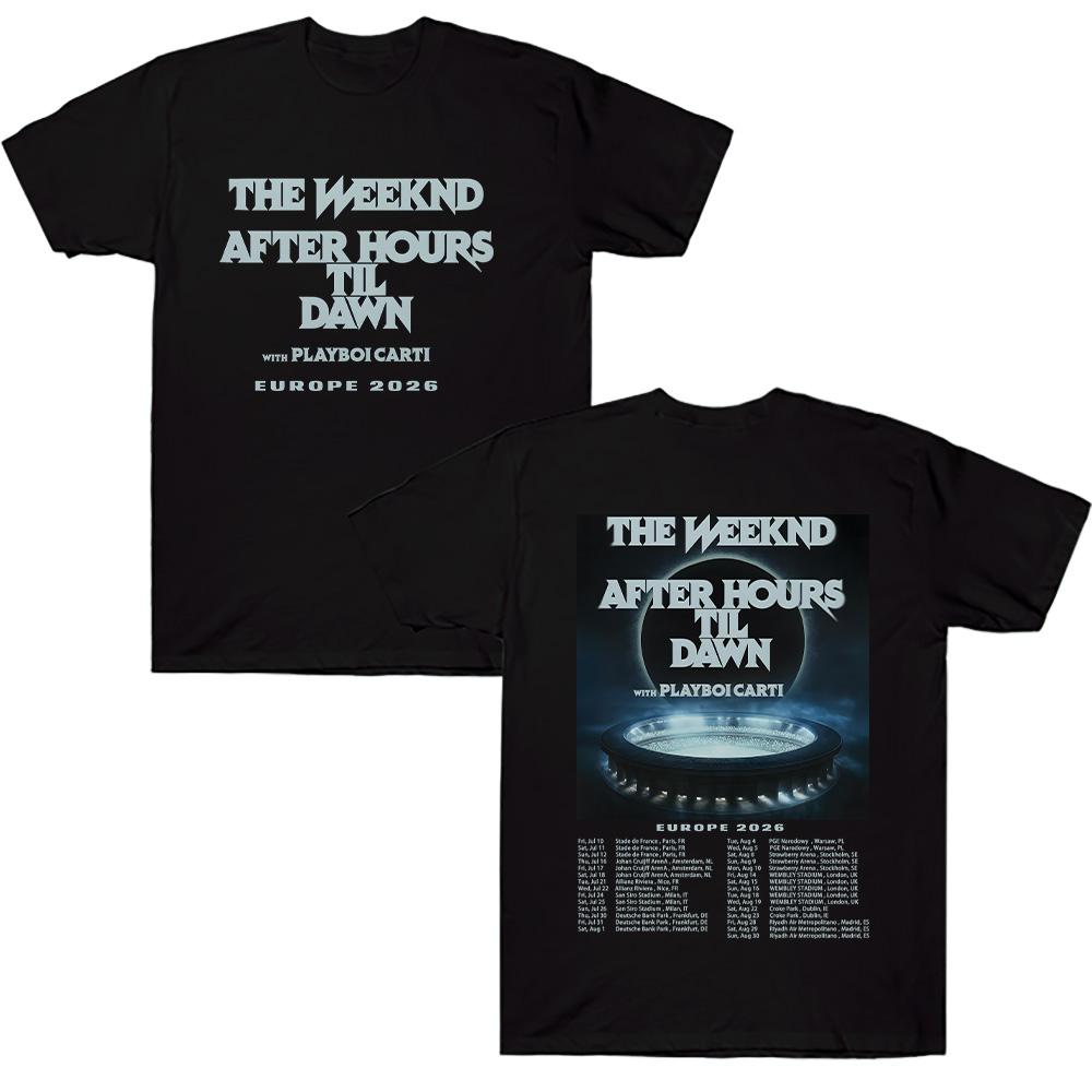 TheWeeknd After Hours Til Dawn Europa 2026 T-Shirts Grafik T-Shirts Damen Herren Hip Hop T-Shirt Trendiger Stil Kleidung Baumwoll-T-Shirts S von Joom DACH