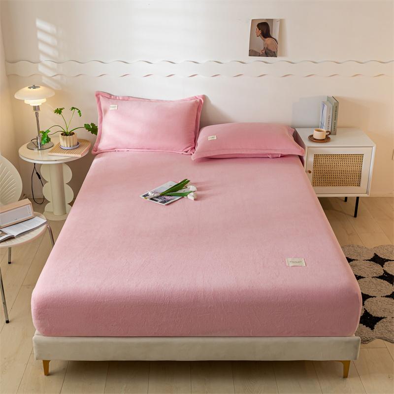 Thermo-Bettwäsche aus Samt, Matratzenbezug aus Plüschstoff für den Winter, Bettbezug, Bettlaken-Set für Einzel-, Doppel-, King- und Queen-Betten 90x200cm von Joom DACH