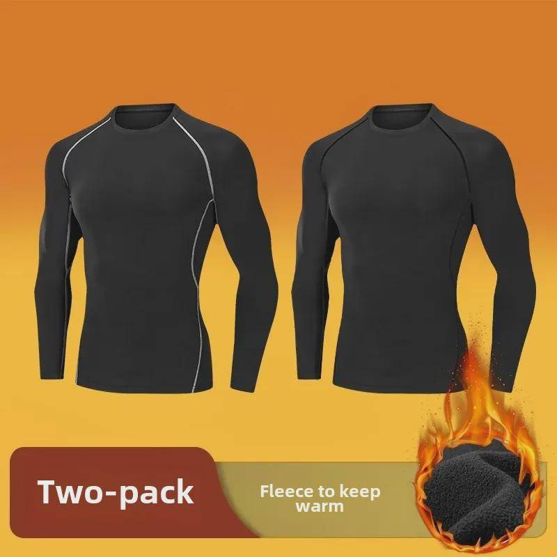 Thermo-Laufanzug für den Winter für Herren, schnelltrocknend – Samtgefütterte, hochelastische Fitness-Strumpfhose M (80-100 lbs) von Joom DACH