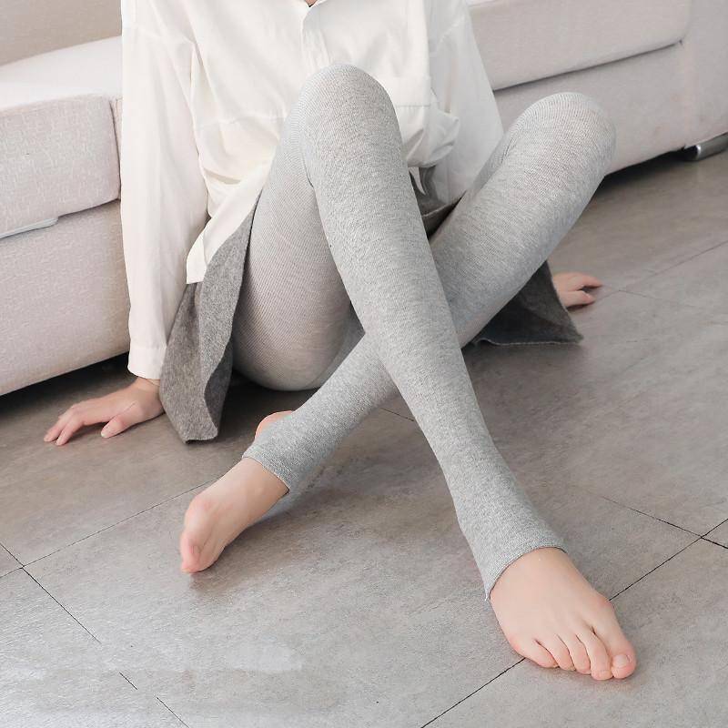 Thermo-Leggings für Damen mit vertikalen Streifen – Plus-Samt, verdickt, Herbst-/Winter-Stil, einteiliges Step-On-Design 350g Cashmere (Thickened Fleece) von Joom DACH