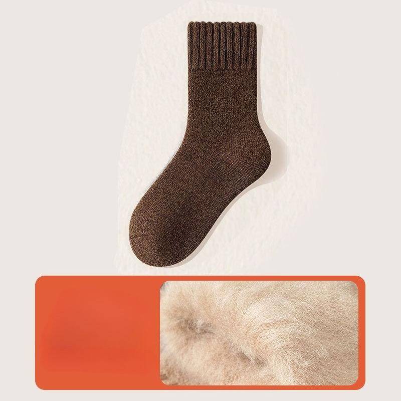 Thermo-Stiefelsocken für Herren und Damen zum Skifahren - Dicke, warme Wintersocken mit elastischem Rippbündchen, gemischte Farben & Schwarz für extrem kaltes Wetter 1 pairs kaffeebraun von Joom DACH