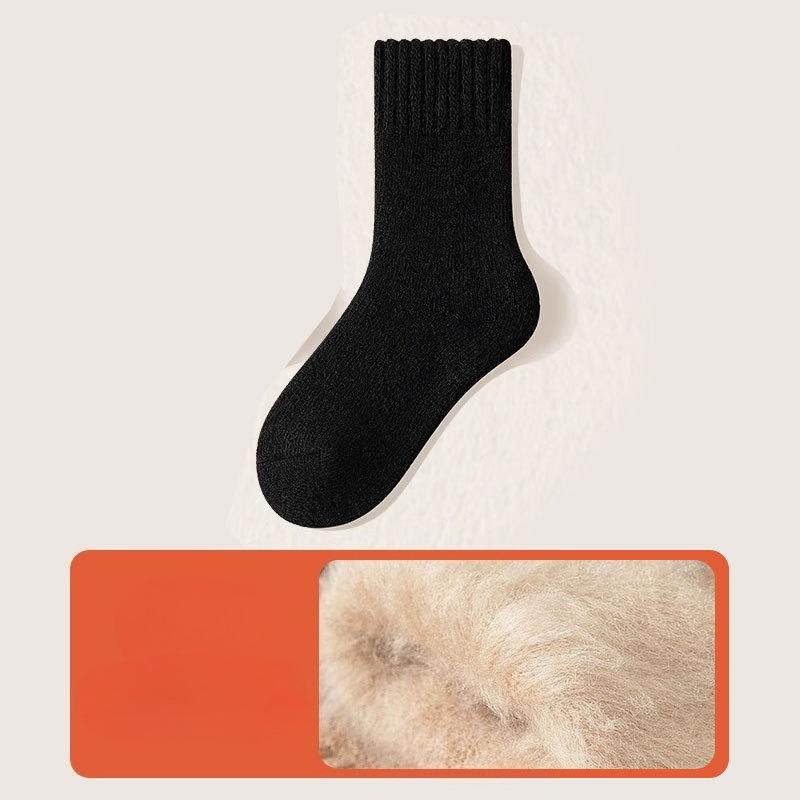Thermo-Stiefelsocken für Herren und Damen zum Skifahren - Dicke, warme Wintersocken mit elastischem Rippbündchen, gemischte Farben & Schwarz für extrem kaltes Wetter 1 pairs schwarz von Joom DACH