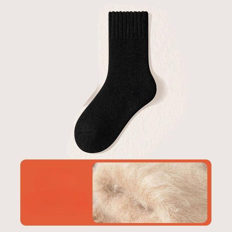 Thermo-Stiefelsocken für Herren und Damen zum Skifahren - Dicke, warme Wintersocken mit elastischem Rippbündchen, gemischte Farben & Schwarz für extrem kaltes Wetter 1 pairs schwarz von Joom DACH