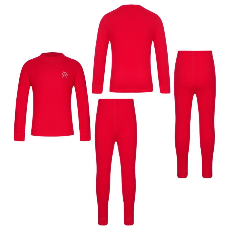 Thermo-Unterwäsche-Set für Kinder, Mädchen und Jungen, warmer Baselayer-Anzug, Stehkragen, Langarm-T-Shirt mit Hose 11-12 Years rot von Joom DACH