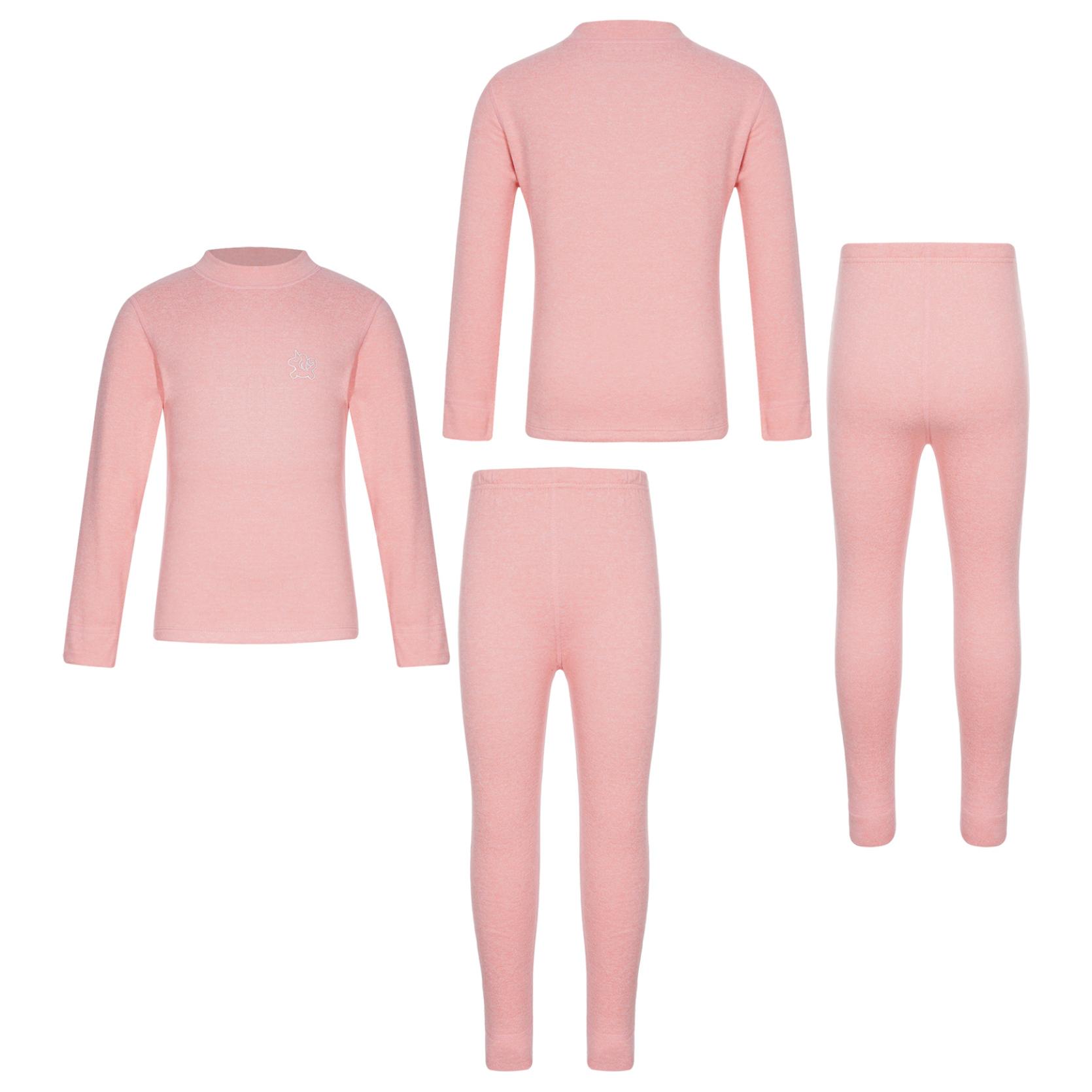 Thermo-Unterwäsche-Set für Kinder, Mädchen und Jungen, warmer Baselayer-Anzug, Stehkragen, Langarm-T-Shirt mit Hose 13-14 Years von Joom DACH