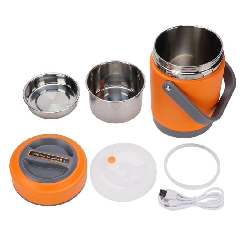 Thermokochtopf Edelstahl Mini Tragbar Konstante Temperatur Wärmespeicherung Hebe-Topf L orange von Joom DACH