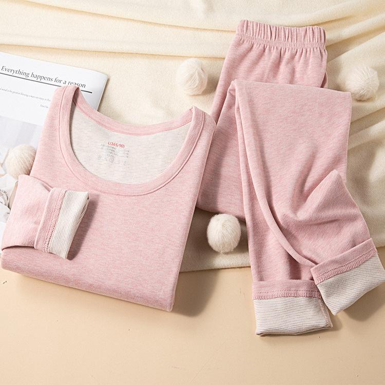 Thermounterwäsche-Set Doppelseitiger Kaschmir Lange Unterhosen Plus Kaschmir Dick Herbst Winter für Damen Warme Unterwäsche S von Joom DACH