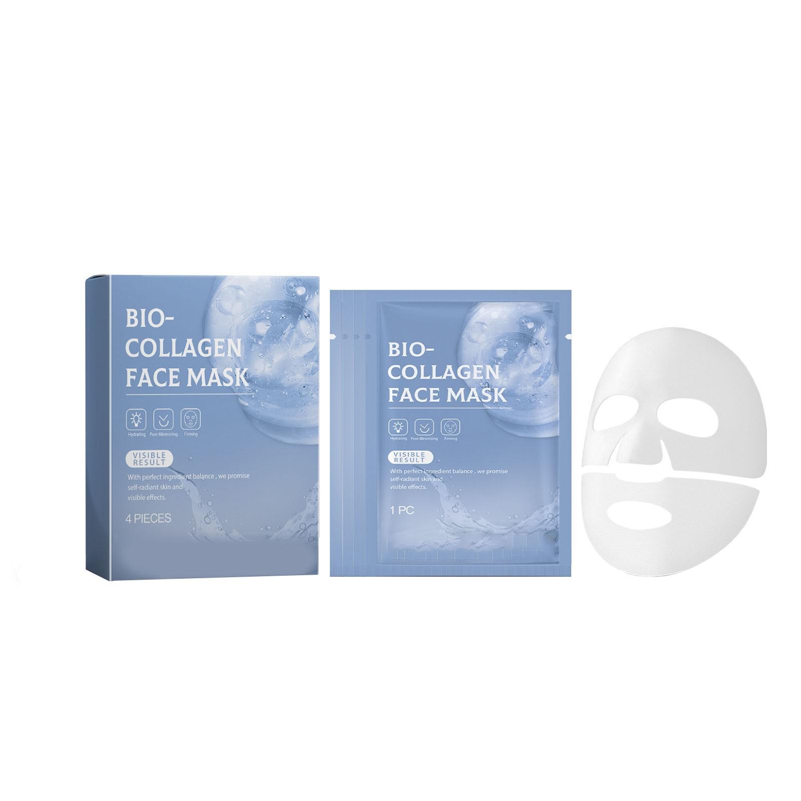 Tiefenwirksame Collagen-Faltenlifting-Maske, Collagen-Maske, Bio-Collagen-Gesichtsmaske, Collagen Films Tiefenwirksame Feuchtigkeitsspendende, straffende Hydrogel-Maske über Nacht (4 Stück/Karton) 1ml One Size von Joom DACH