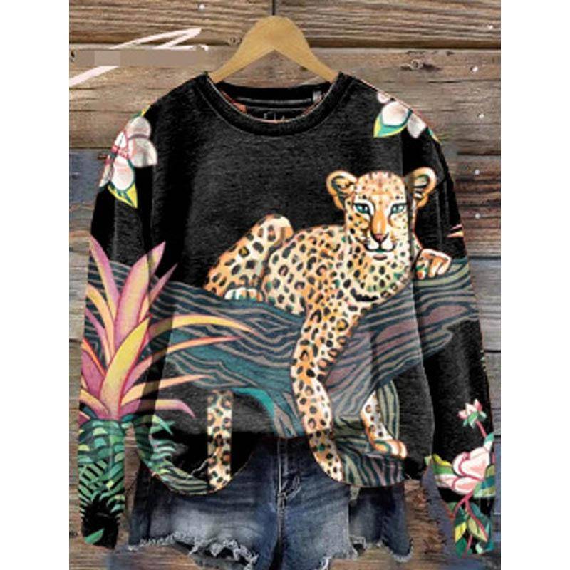 Tier Leopard Tiger Zebra Sweatshirts 3D Druck Mode Hoodies Damen Streetwear Langarm Pullover Y2k Hoodie Damen Kleidung S von Joom DACH