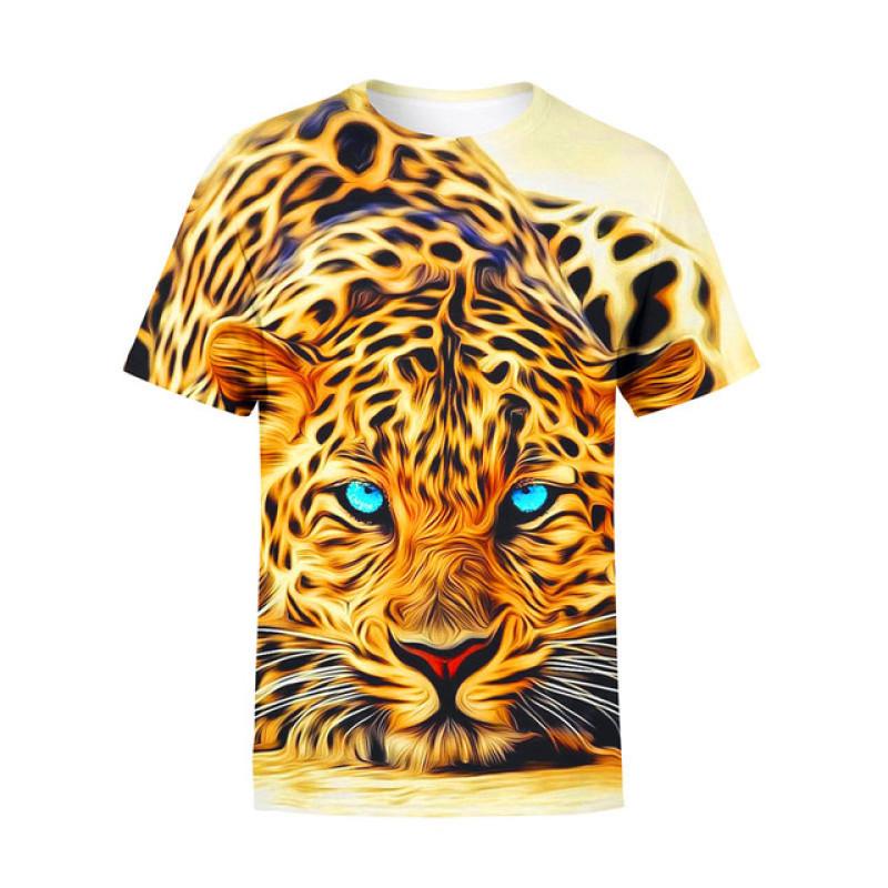 Tier-T-Shirt, übergroß, für Kinder, kurzärmelig, Tiger-3D-Druck, T-Shirts für Jungen, Kinder, Jungen und Mädchen, Tops, T-Shirt, Sommerkleidung 120 von Joom DACH