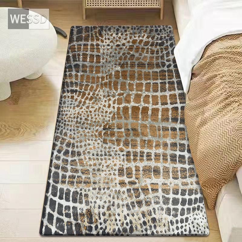 Tierhaut-Muster-Druck-Teppich für Schlafzimmer, abstrakte Leoparden-Schlange, Bodenmatte, Nachttisch-Teppich, Läufer, Küchenmatte, Badezimmermatte, Fußmatte 60x180cm von Joom DACH
