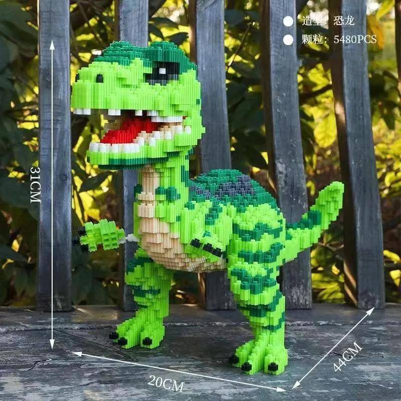Tierwelt Dinosaurier Baustein Spielzeug Riesen Tyrannosaurus Rex Ziegel DIY Montage Modell Kinder Erwachsene Geburtstagsgeschenk von Joom DACH