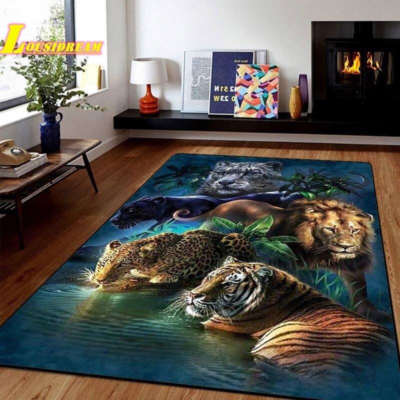 Tiger Teppich 3D Tier Druck Löwe Leopard Teppich Fußmatte Wohnzimmer Schlafzimmer Moderne Wohnkultur Teppich Fotografie Requisiten 40x60cm von Joom DACH