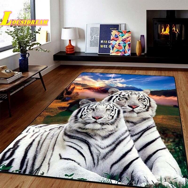 Tiger Teppich 3D Tier Druck Löwe Leopard Teppich Fußmatte Wohnzimmer Schlafzimmer Moderne Wohnkultur Teppich Fotografie Requisiten 40x60cm von Joom DACH