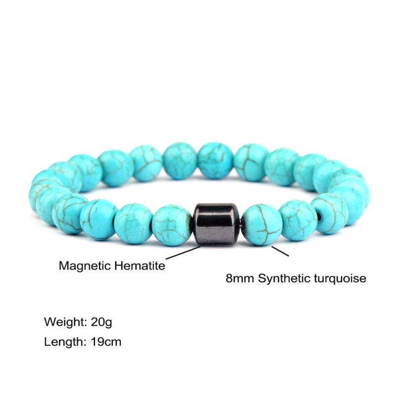 Tigeraugen Natursteinperlen Handarbeit Männer Magnetische Hämatit Accessoire Armbänder für Freund Vater Geschenk von Joom DACH