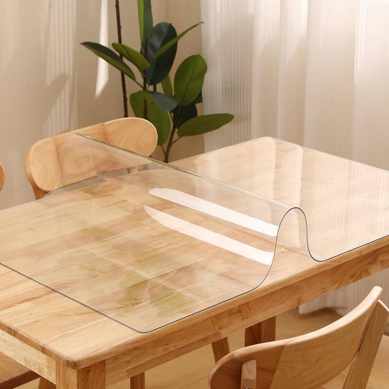 Tischdecke Transparent 90x150cm PVC Tischmatte Dicke Rechteckige Schreibtischunterlage Rechteckige Tischabdeckung Vinyl Schreibtischunterlage Matte Schmutzabweisend Wasser von Joom DACH