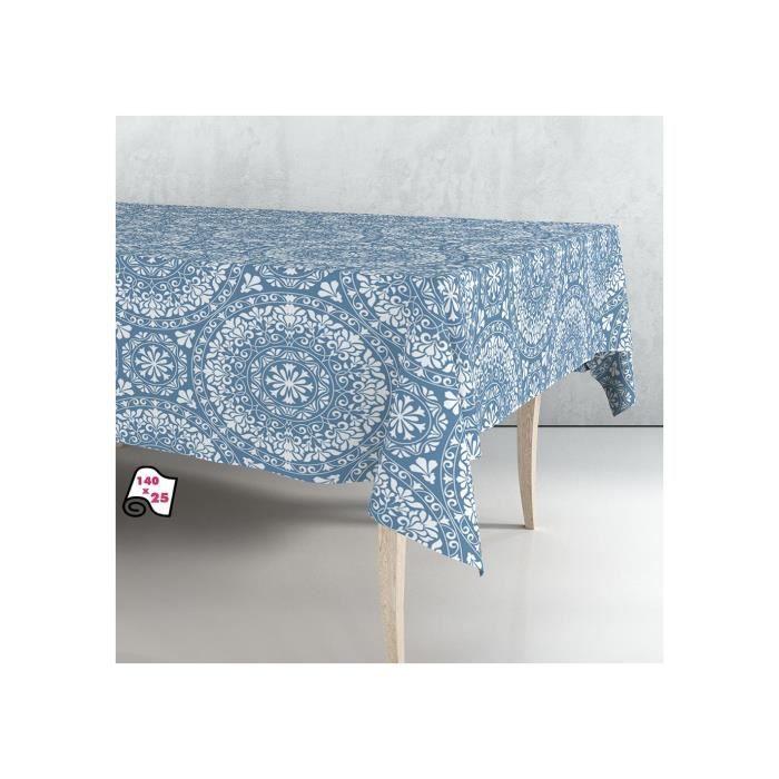 Tischdecke aus Gummi - Exma - Mandala Blau - 140cm x 25m - Nicht waschbar - Synthetisch von Joom DACH