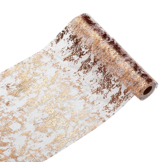 Tischläufer, Pailletten-Glitzer-Tischdecke, feine Handwerkskunst, bronzierende Tischdecke für Zuhause, Partys, Dekoration hellrosa/goldgelb von Joom DACH