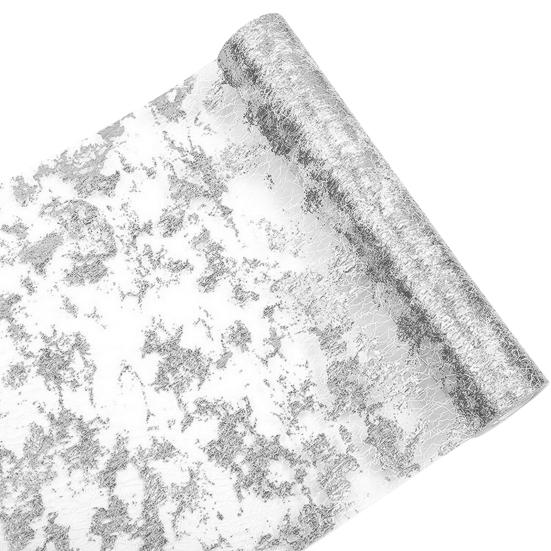 Tischläufer, Pailletten-Glitzer-Tischdecke, feine Handwerkskunst, bronzierende Tischdecke für Zuhause, Partys, Dekoration silber von Joom DACH