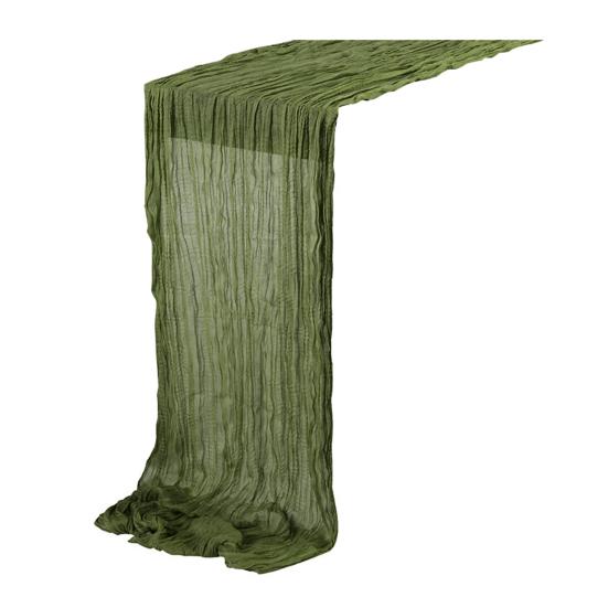 Tischläufer, rustikale Tischdecke, weich, waschbar, lichtecht, Dekoration für Hochzeitsfeiern armee grüne von Joom DACH