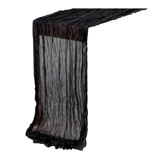 Tischläufer, rustikale Tischdecke, weich, waschbar, lichtecht, Dekoration für Hochzeitsfeiern schwarz von Joom DACH