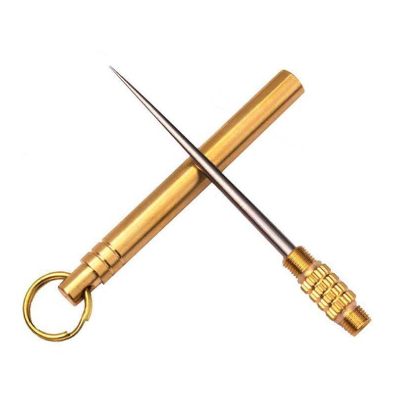 Titan Outdoor Tragbare Multifunktions Zahnstocher Flasche Obst Gabel Camping Werkzeug Zahnstocher Rohr Outdoor Notfall Ausrüstung gold von Joom DACH
