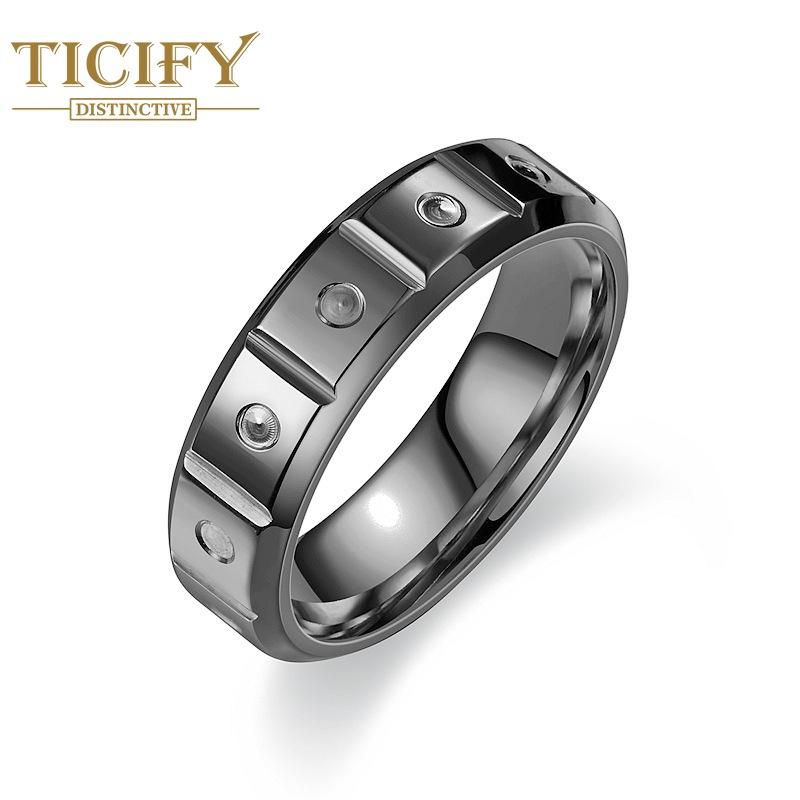 Titanstahlring im neuen Stil für Herren, eleganter und modischer Ring 9 schwarz von Joom DACH