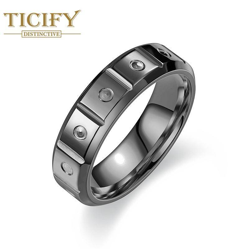 Titanstahlring im neuen Stil für Herren, eleganter und modischer Ring 9 schwarz von Joom DACH