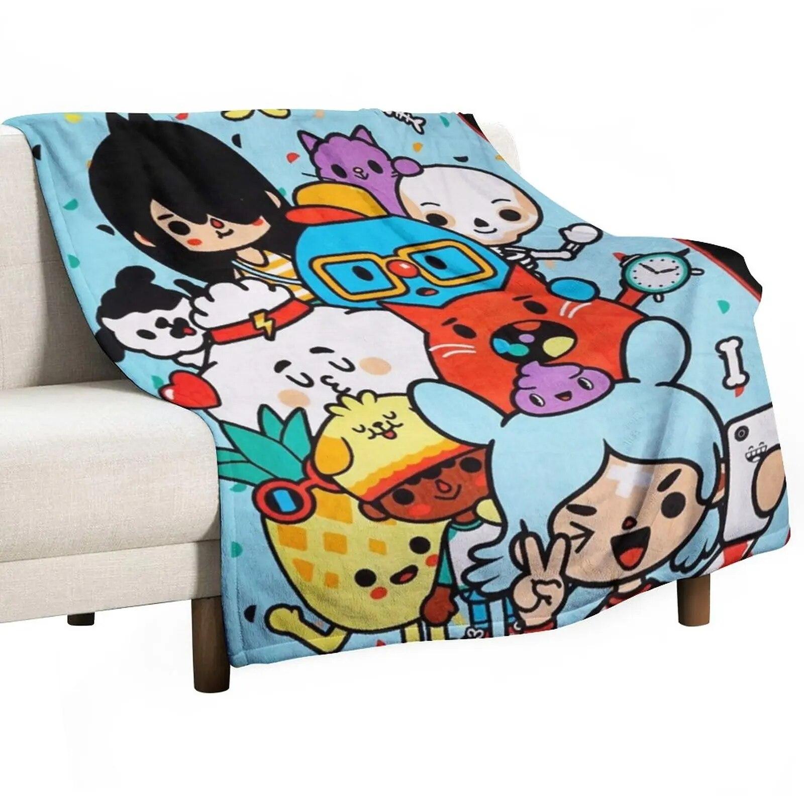 Toca Boca Life Kids Happy Überwurfdecke, weiche Decke, flauschige Decke 76x102cm(30x40in) von Joom DACH