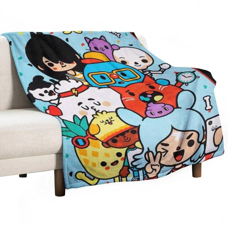 Toca Boca Life Kids Happy Überwurfdecke, weiche Decke, flauschige Decke 76x102cm(30x40in) von Joom DACH