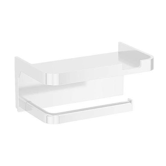 Toilettenpapierhalter mit Ablagefläche Starke Tragfähigkeit Einfache Installation Selbstklebender Rollenpapierhalter Badezimmer-Organizer weiß von Joom DACH